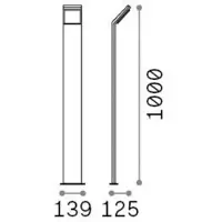 Ideal Lux Lampione a LED Stile grigio altezza 100 cm alluminio 3.000 K