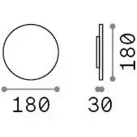Ideal Lux Applique da esterno a LED Punto nero Ø 18 cm, metallo