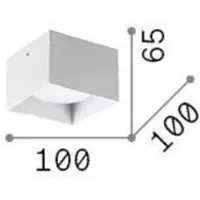 Ideal Lux fatto Spike Square, nero, alluminio, 10 x 10 cm