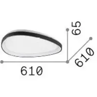 Ideal Lux Plafoniera LED Gemini in ottone, 61 cm, 3000 K, accensione/spegnimento