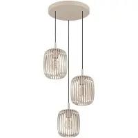Eglo Lampada a sospensione Romazzina, Ø 46 cm, color sabbia, a 3 luci, acciaio