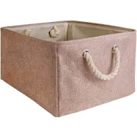Intirilife cestino portaoggetti con maniglia in rosa - 41 x 31,5 x 21 cm - Piegato 41 x 33,5 x 5,5 cm - Pratico contenitore per scaffali come decorazione con coperchio