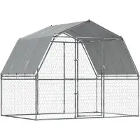 vidaXL Cuccia per cani con tetto e porta in acciaio zincato argento