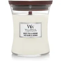 Woodwick Tè Bianco e Gelsomino 275g — Candela Profumata