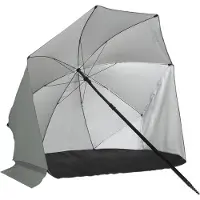 VirtuFit Ombrellone da spiaggia con paravento 160x160x180 cm Grigio
