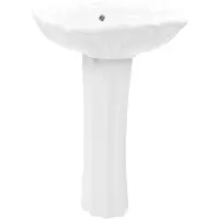 vidaXL Lavabo freestanding con colonna in Vetroceramica bianca 580x510x200 mm