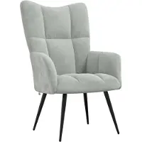 vidaXL Poltrona "Gückingen" in velluto (100% poliestere), acciaio in grigio chiaro. Dimensioni (l/h/d) 61x96x70 cm