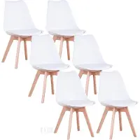 OEM Set di sedie da sala da pranzo, design moderno e minimalista, seduta imbottita in PU, bianco