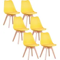 OEM Set di sedie da sala da pranzo, design moderno e minimalista, seduta imbottita in PU, giallo
