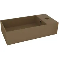 The Living Store Lavandino da bagno con troppopieno in Vetroceramica crema opaco