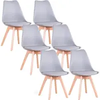 OEM Set di sedie da sala da pranzo, design moderno e minimalista, seduta imbottita in PU, grigio