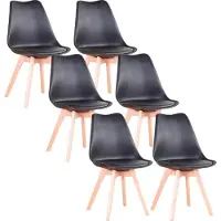 OEM Set di sedie da sala da pranzo, design moderno e minimalista, seduta imbottita in PU, nero