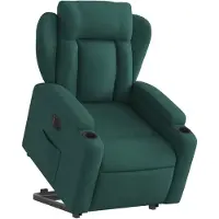 vidaXL Recliner con ausilio per l'alzata Elettrica Tessuto verde scuro