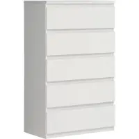 Forte Cassettiera Morgan 5 cassetti bianco opaco – 77.2x42.2x128H