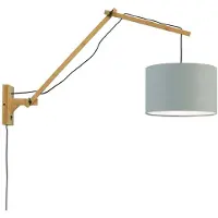 Good&Mojo Lampada da parete Andes, finitura naturale, colore grigio chiaro, dimensioni 32x20 cm