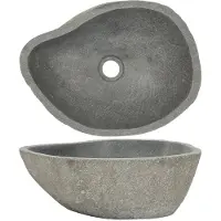 vidaXL Lavabo in pietra di fiume ovale (37-46)x(29-36) cm