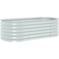 vidaXL Letto da giardino rialzato 160x80x44 cm Acciaio zincato Argento