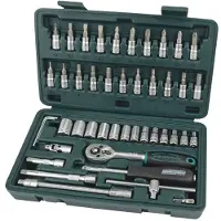 BRÜDER MANNESMANN GREEN LINE M 2040 Set di chiavi a bussola 1/4", 46 pezzi
