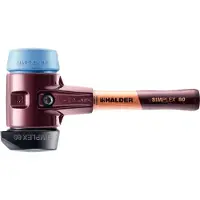 HALDER Mazza SIMPLEX soft-face con corpo in ghisa malleabile e manico in legno, Ø 80 / manico 230 mm Composizione in gomma con base / TPE-soft