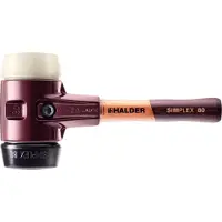 HALDER Mazza SIMPLEX soft-face con corpo in ghisa malleabile e manico in legno, Ø 80 / manico 230 mm composizione gomma / nylon