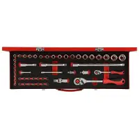 Gedore red R46004049 Set di chiavi a bussola 1/4"+1/2" 49 pezzi, 3300010