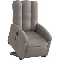 vidaXL Poltrona massaggiante elettrica con ausilio per la posizione eretta Tessuto Taupe