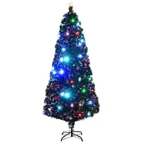 vidaXL Albero di Natale artificiale con supporto/LED 210 cm in fibra ottica