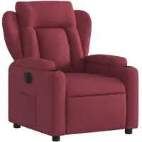 vidaXL Poltrona relax in tessuto rosso vino elettrico