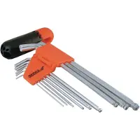 Dedra Set di chiavi a Esagono CrV 1,5-10 mm, 9 pezzi, extra lunghe in supporto di plastica - 0653