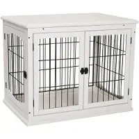PawHut Gabbia per animali D02-040WT, box di trasporto per cani, 58,5 x 81 x 66 cm