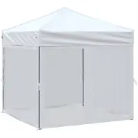 vidaXL Tenda da festa pieghevole con pareti laterali bianca 2x2 m