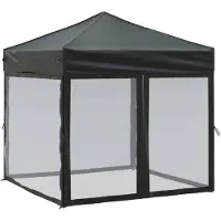 vidaXL Tenda per feste pieghevole con pareti laterali nere 2x2 m