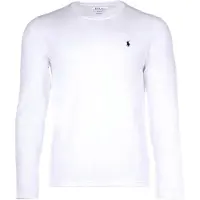 Ralph Lauren per uomo. 714844759004 Camicia da notte in maglia di cotone bianco (S), Homewear, Manica lunga