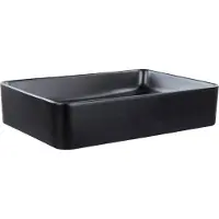 Beliani Lavabo da appoggio in Vetroceramica nera 51 x 34 cm superficie opaca forma rettangolare stile moderno bagno