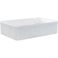 Beliani Lavabo da bagno in Vetroceramica bianca 50 x 34 cm rettangolare in stile moderno
