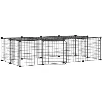 vidaXL Gabbia per animali domestici da 20 pezzi con porta nera 35x35 cm in acciaio