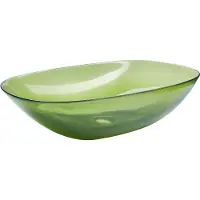Beliani Lavabo da appoggio verde trasparente solid surface 54 x 36 cm bagno moderno