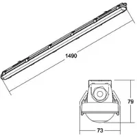 Brumberg Humid One LED diffusore umido commutabile IP65 28W 3600 lm 4000 K 149 cm