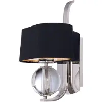 QUOIZEL Applique Gotham, paralume di stoffa, argento