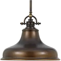 QUOIZEL Lampada a sospensione Emery 1 luce bronzo Ø34,3 cm