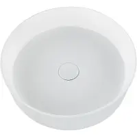 Beliani Lavabo da appoggio in Vetroceramica bianca rotondo ⌀ 40 cm bagno moderno