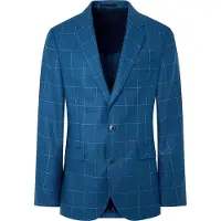 Hackett London per uomo. HM443310 Blazer in seta Wl Wpane blu (42/32), Casual, Lana, Classico