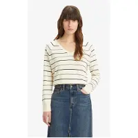Levi's Petal Vneck Sweater Olympic Stripe White Taglia: M | Maglioni a maglia Outlet | Donna | Bianco