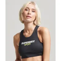 Superdry per donna. WS311591A Reggiseno Core Active nero (L), Sportivo, Multisport, Polister riciclato, Sostenibile