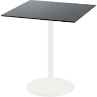 Essentials Urban - Tavolo da patio, struttura bianca + piano in HPL nero, 70x70 cm, 1 pezzo