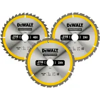 DeWalt DT1962-QZ Set di lame circolari 3 pezzi 216x30mm 2x24 denti 1x40 denti