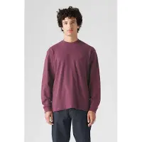Levi's Ls Authentic Pkt Tee Garment Dye Fig Taglia: XS | Maglie a manica lunga Outlet | Uomo