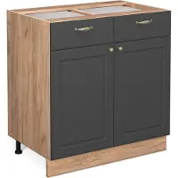 Vicco Mobiletto base per cucina Fame-Line Antracite-oro 80 cm senza piano di lavoro, Model 38343
