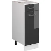 Vicco Mobiletto base per cucina R-Line Antracite lucido 30 cm senza piano di lavoro, Model 37706