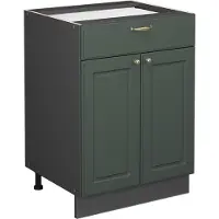 Vicco Mobiletto base per cucina Fame-Line Verde-oro rustico 60 cm con cassetto, senza piano di lavoro, Model 37989